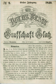 Volks-Blatt für die Graffschaft Glatz. Jg.1, №. 2 (11 Januar 1840)