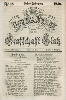 Volks-Blatt für die Graffschaft Glatz. Jg.1, №. 18 (2 Mai 1840)