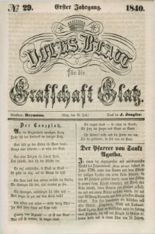 Volks-Blatt für die Graffschaft Glatz. Jg.1, №. 29 (18 Juli 1840)