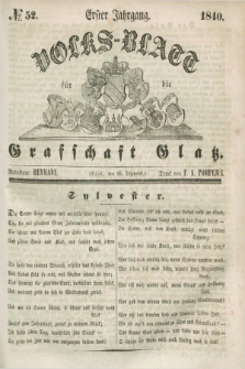 Volks-Blatt für die Graffschaft Glatz. Jg.1, №. 52 (26 Dezember 1840)