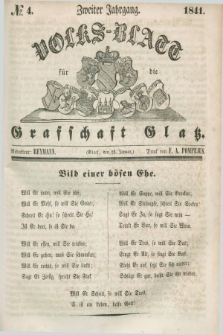 Volks-Blatt für die Graffschaft Glatz. Jg.2, №. 4 (23 Januar 1841)