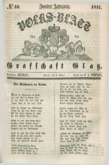 Volks-Blatt für die Graffschaft Glatz. Jg.2, №. 10 (6 März 1841)