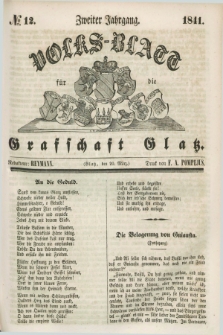 Volks-Blatt für die Graffschaft Glatz. Jg.2, №. 12 (20 März 1841)