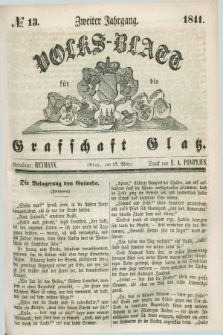 Volks-Blatt für die Graffschaft Glatz. Jg.2, №. 13 (27 März 1841)