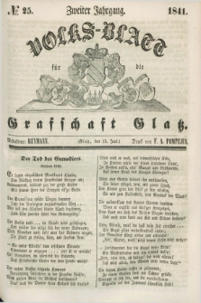 Volks-Blatt für die Graffschaft Glatz. Jg.2, №. 25 (19 Juni 1841)