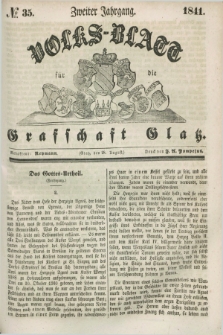 Volks-Blatt für die Graffschaft Glatz. Jg.2, №. 35 (28 August 1841)