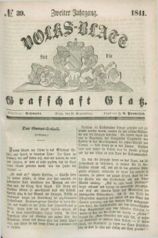 Volks-Blatt für die Graffschaft Glatz. Jg.2, №. 39 (25 September 1841)