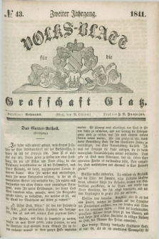 Volks-Blatt für die Graffschaft Glatz. Jg.2, №. 43 (23 Oktober 1841)