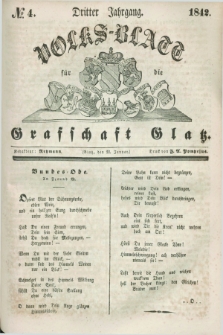 Volks-Blatt für die Graffschaft Glatz. Jg.3, №. 4 (22 Januar 1842)