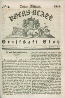 Volks-Blatt für die Graffschaft Glatz. Jg.3, №. 14 (2 April 1842)