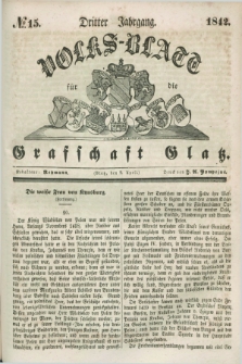 Volks-Blatt für die Graffschaft Glatz. Jg.3, №. 15 (9 April 1842)