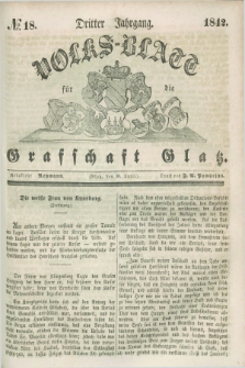 Volks-Blatt für die Graffschaft Glatz. Jg.3, №. 18 (30 April 1842)