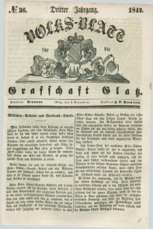 Volks-Blatt für die Graffschaft Glatz. Jg.3, №. 36 (3 September 1842)