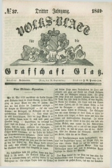 Volks-Blatt für die Graffschaft Glatz. Jg.3, №. 37 (10 September 1842)