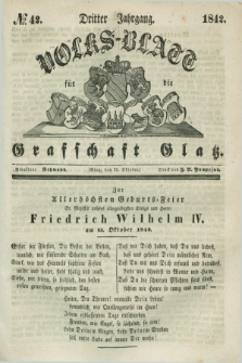 Volks-Blatt für die Graffschaft Glatz. Jg.3, №. 42 (15 Oktober 1842)