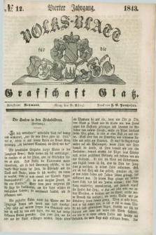 Volks-Blatt für die Graffschaft Glatz. Jg.4, №. 12 (25 März 1843)