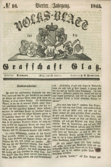Volks-Blatt für die Graffschaft Glatz. Jg.4, №. 16 (22 April 1843)