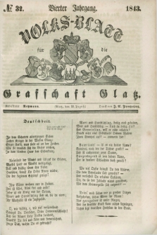 Volks-Blatt für die Graffschaft Glatz. Jg.4, №. 32 (12 August 1843)
