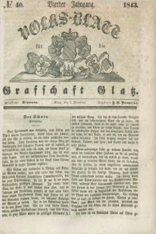 Volks-Blatt für die Graffschaft Glatz. Jg.4, №. 40 (5 Oktober 1843) + dod.