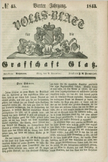 Volks-Blatt für die Graffschaft Glatz. Jg.4, №. 45 (11 November 1843)