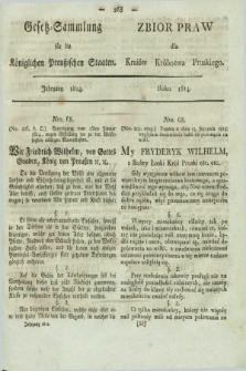 Gesetz-Sammlung für die Königlichen Preußischen Staaten = Zbiór Praw dla Kraiów Królestwa Pruskiego. 1814, Nro 68-87