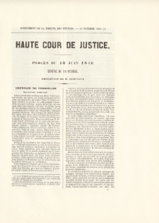 Supplément de la Tribune des Peuples : Haute Cour de Justice. 1849, 18 Octobre