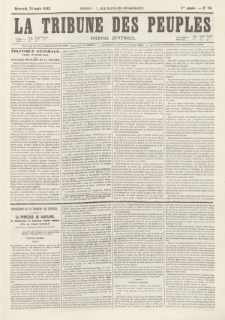 La Tribune des Peuples : journal quotidien. 1849, nr 14
