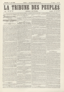 La Tribune des Peuples : journal quotidien. 1849, nr 18