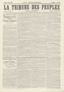 La Tribune des Peuples : journal quotidien. 1849, nr 19