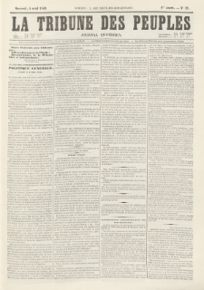 La Tribune des Peuples : journal quotidien. 1849, nr 21