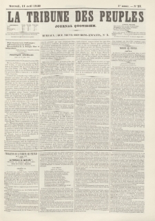 La Tribune des Peuples : journal quotidien. 1849, nr 27