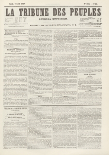 La Tribune des Peuples : journal quotidien. 1849, nr 30