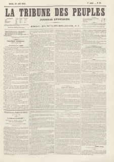 La Tribune des Peuples : journal quotidien. 1849, nr 37