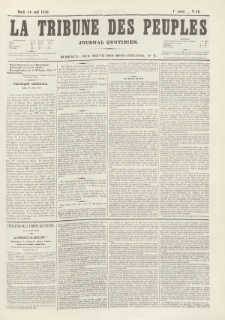 La Tribune des Peuples : journal quotidien. 1849, nr 40