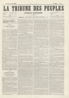 La Tribune des Peuples : journal quotidien. 1849, nr 41