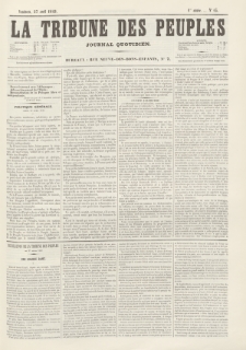 La Tribune des Peuples : journal quotidien. 1849, nr 43