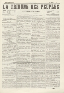 La Tribune des Peuples : journal quotidien. 1849, nr 51