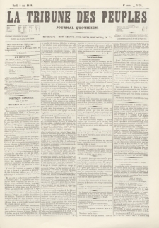 La Tribune des Peuples : journal quotidien. 1849, nr 54