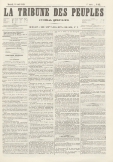 La Tribune des Peuples : journal quotidien. 1849, nr 62