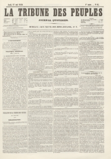 La Tribune des Peuples : journal quotidien. 1849, nr 63