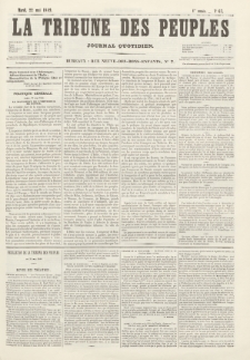 La Tribune des Peuples : journal quotidien. 1849, nr 67