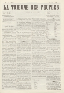 La Tribune des Peuples : journal quotidien. 1849, nr 69