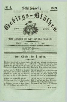 Schlesische Gebirgs-Blüthen : eine Zeitschrift für Leser aus allen Ständen. Jg.5, № 4 (24 Januar 1839)