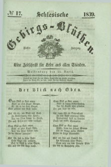 Schlesische Gebirgs-Blüthen : eine Zeitschrift für Leser aus allen Ständen. Jg.5, № 17 (25 April 1839)