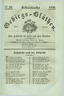 Schlesische Gebirgs-Blüthen : eine Zeitschrift für Leser aus allen Ständen. Jg.5, № 28 (11 Juli 1839)