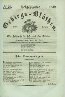 Schlesische Gebirgs-Blüthen : eine Zeitschrift für Leser aus allen Ständen. Jg.5, № 29 (18 Juli 1839)