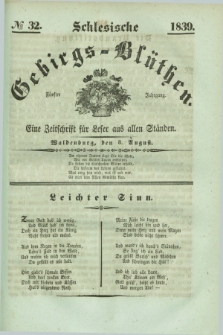 Schlesische Gebirgs-Blüthen : eine Zeitschrift für Leser aus allen Ständen. Jg.5, № 32 (8 August 1839)