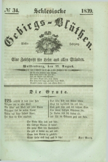 Schlesische Gebirgs-Blüthen : eine Zeitschrift für Leser aus allen Ständen. Jg.5, № 34 (22 August 1839)