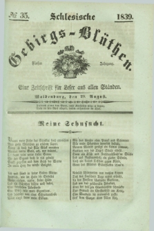 Schlesische Gebirgs-Blüthen : eine Zeitschrift für Leser aus allen Ständen. Jg.5, № 35 (29 August 1839)