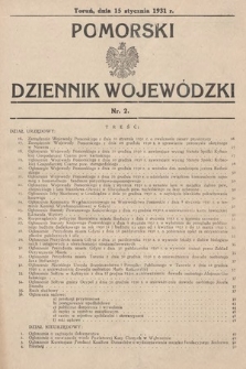 Pomorski Dziennik Wojewódzki. 1931, nr 2